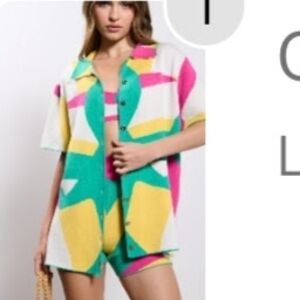 AKIRA Multicolor Button Down Shirt